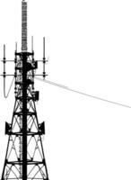 AI generated Silhouette telecommunication tower black color only vector