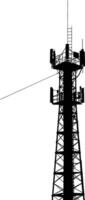 AI generated Silhouette telecommunication tower black color only vector