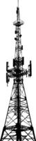 AI generated Silhouette telecommunication tower black color only vector