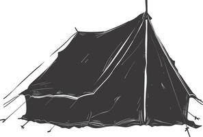 AI generated Silhouette tent black color only vector