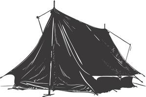 AI generated Silhouette tent black color only vector