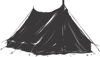 AI generated Silhouette tent black color only vector