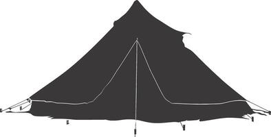 AI generated Silhouette tent black color only vector