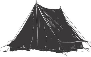 AI generated Silhouette tent black color only vector