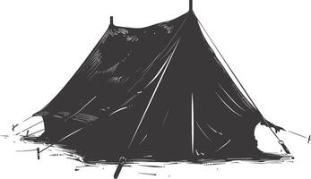 AI generated Silhouette tent black color only vector