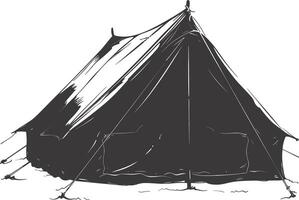 AI generated Silhouette tent black color only vector