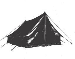 AI generated Silhouette tent black color only vector