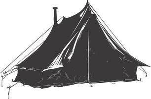 AI generated Silhouette tent black color only vector