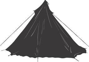 AI generated Silhouette tent black color only vector