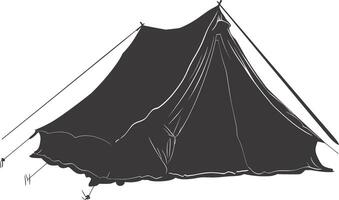 AI generated Silhouette tent black color only vector