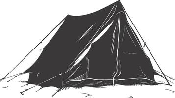 AI generated Silhouette tent black color only vector