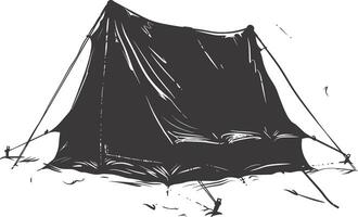 AI generated Silhouette tent black color only vector