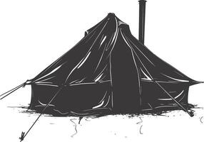AI generated Silhouette tent black color only vector