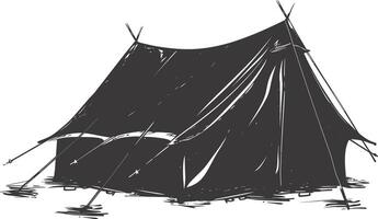 AI generated Silhouette tent black color only vector