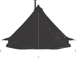 AI generated Silhouette tent black color only vector