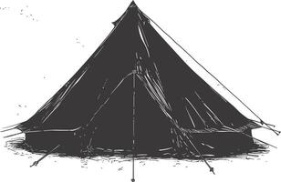 AI generated Silhouette tent black color only vector