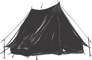 AI generated Silhouette tent black color only vector