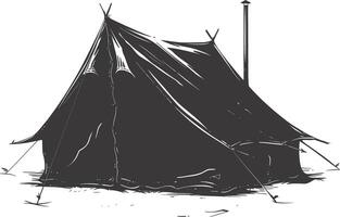 AI generated Silhouette tent black color only vector