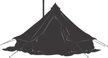 AI generated Silhouette tent black color only vector