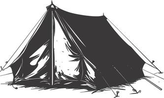 AI generated Silhouette tent black color only vector