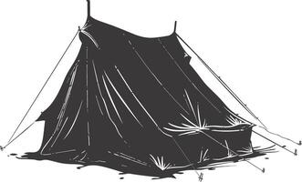 AI generated Silhouette tent black color only vector