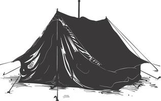 AI generated Silhouette tent black color only vector