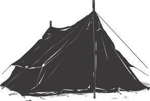 AI generated Silhouette tent black color only vector