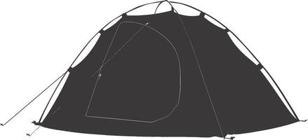 AI generated Silhouette tent black color only vector