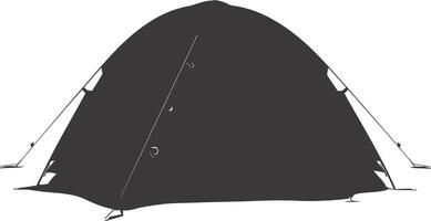 AI generated Silhouette tent black color only vector