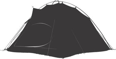 AI generated Silhouette tent black color only vector