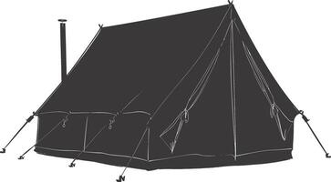 AI generated Silhouette tent black color only vector