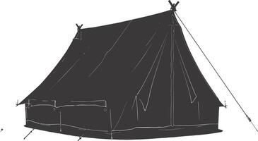 AI generated Silhouette tent black color only vector