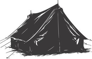 AI generated Silhouette tent black color only vector