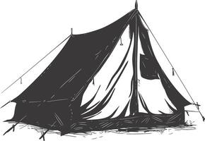 AI generated Silhouette tent black color only vector