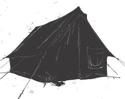 AI generated Silhouette tent black color only vector