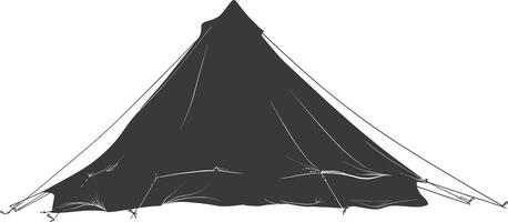 AI generated Silhouette tent black color only vector