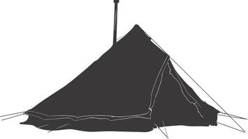 AI generated Silhouette tent black color only vector