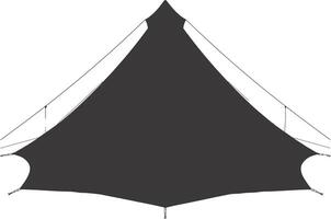 AI generated Silhouette tent black color only vector