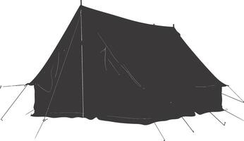 AI generated Silhouette tent black color only vector