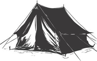 AI generated Silhouette tent black color only vector