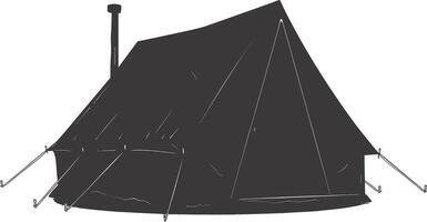 AI generated Silhouette tent black color only vector