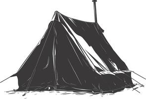 AI generated Silhouette tent black color only vector