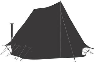 AI generated Silhouette tent black color only vector