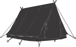 AI generated Silhouette tent black color only vector