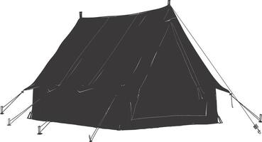 AI generated Silhouette tent black color only vector