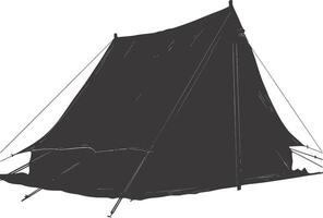 AI generated Silhouette tent black color only vector