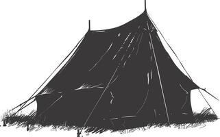 AI generated Silhouette tent black color only vector