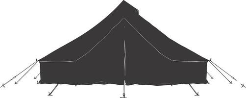 AI generated Silhouette tent black color only vector