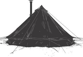 AI generated Silhouette tent black color only vector