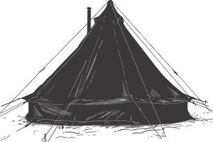 AI generated Silhouette tent black color only vector